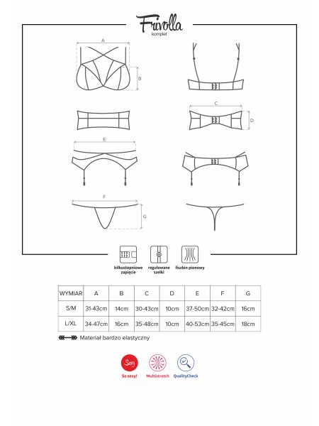 Biustonosz pas stringi sex komplet obsessive l/xl - 7