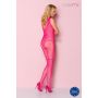 Zmysłowy bodystocking dziurka w kroku dekolt róż - 5