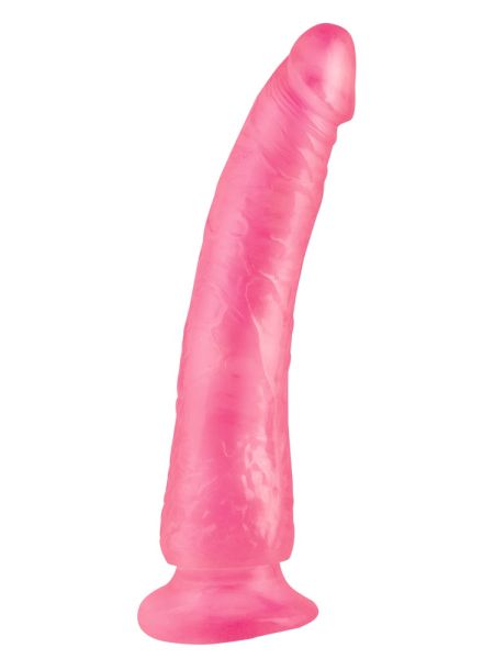 Różowe silikonowe żylaste dildo przyssawka 17,5cm - 3