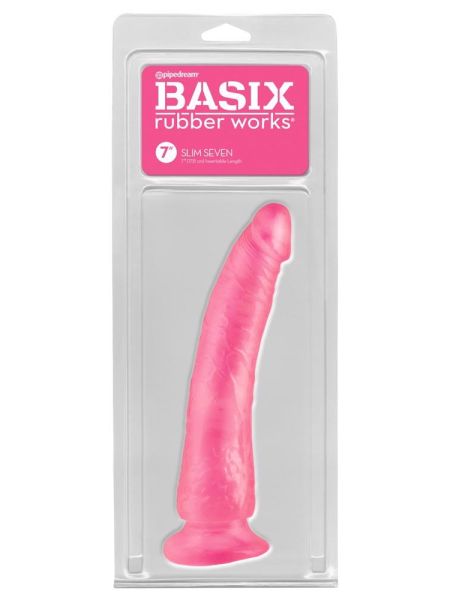 Różowe silikonowe żylaste dildo przyssawka 17,5cm - 2