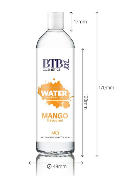 BTB WATER BASED FLAVORED MANGO LUBRICANT 250ML - 3