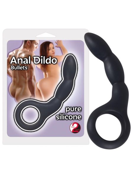 Czarne dildo analne korek analny z uchwytem 13,5cm - 7