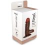 Ciemne brązowe dildo gruby penis z jądrami 17cm - 2