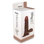Ciemne brązowe dildo gruby penis z jądrami 19cm - 2