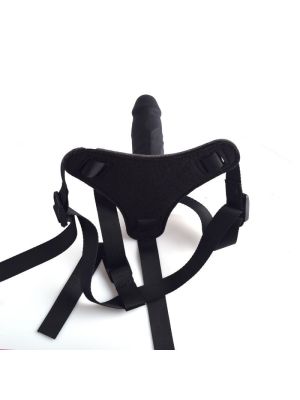 Czarne majtki strap-on z silikonowym dildo 10 cm - image 2