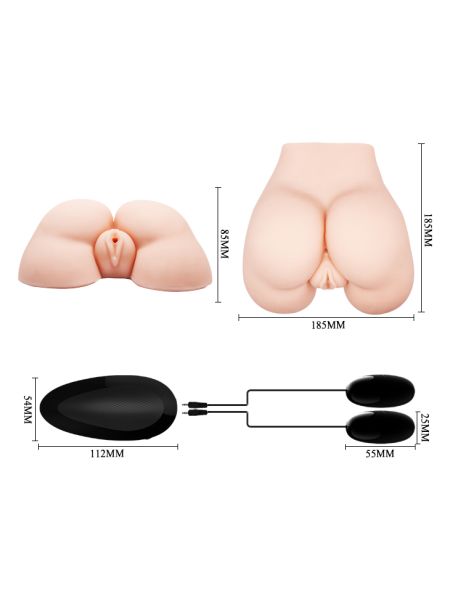 Cipka anal masturbator 2 dziury realistyczna skóra - 9