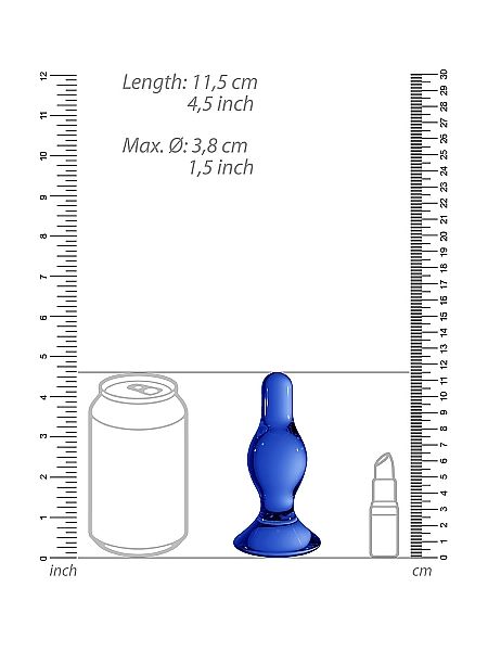 Szklany korek analny zatyczka fioletowy 11,5cm - 5