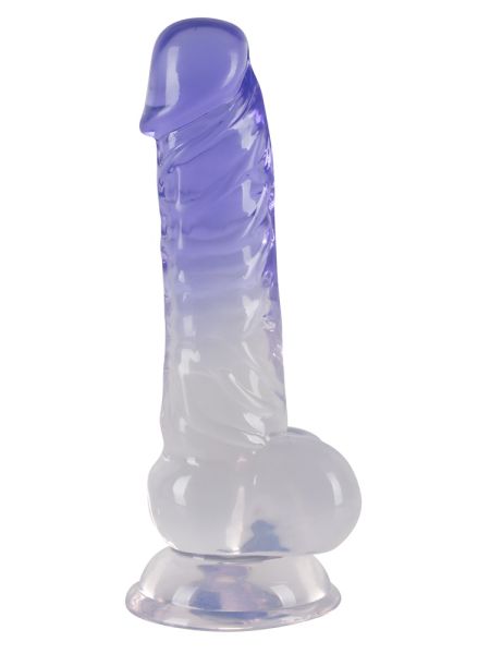 Transparentny penis żylasty z przyssawką 19,5 cm - 5