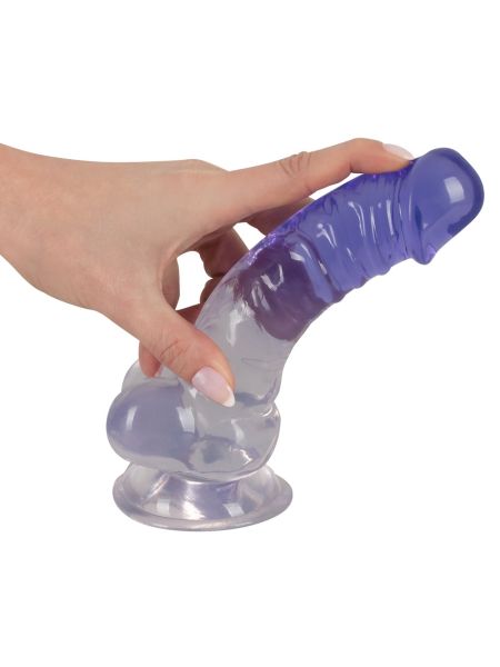 Transparentny penis żylasty z przyssawką 19,5 cm - 9