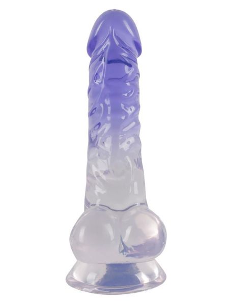 Transparentny penis żylasty z przyssawką 19,5 cm - 8