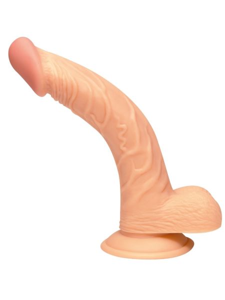 Cieliste dildo wyżyłowany penis z przyssawką 19 cm - 3