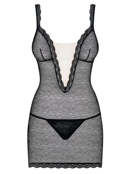 Czarna koszulka stringi sex komplet obsessive l/xl - 5