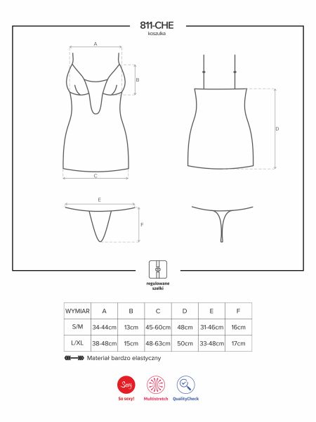 Czarna koszulka stringi sex komplet obsessive l/xl - 7