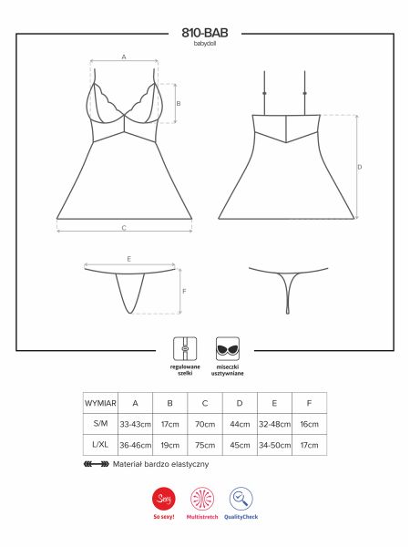 Czarna sex koszulka stringi komplet obsessive l/xl - 7