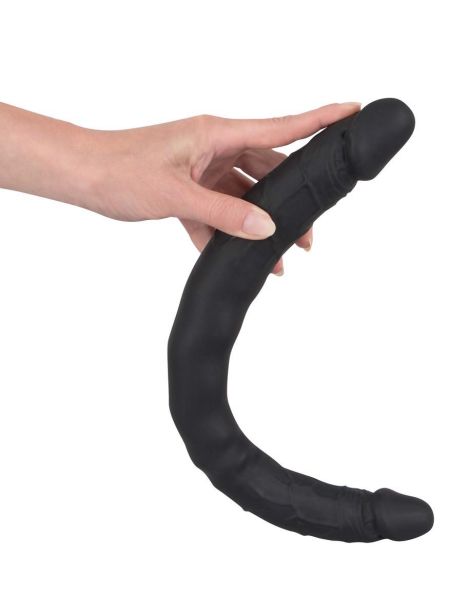 Czarne dildo lesbijskie silikonowe podwójne 40cm - 11