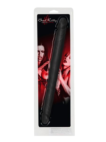 Czarne dildo lesbijskie silikonowe podwójne 40cm - 3