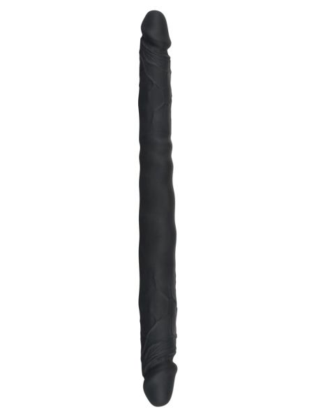 Czarne dildo lesbijskie silikonowe podwójne 40cm - 4