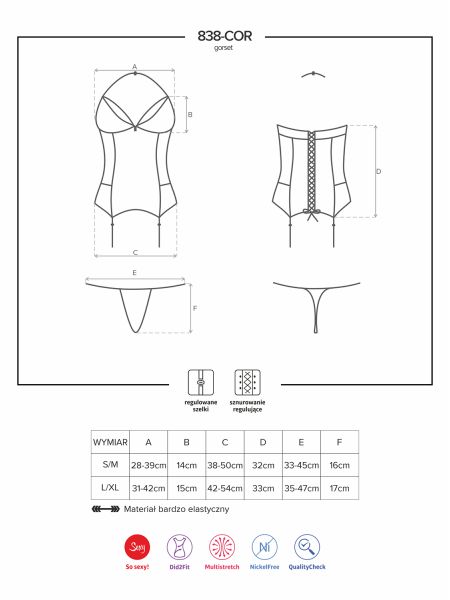 Czerwony gorset stringi sex komplet obsessive l/xl - 7