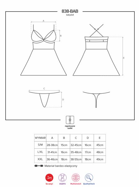 Czerwony komplet koszulka stringi obsessive l/xl - 7