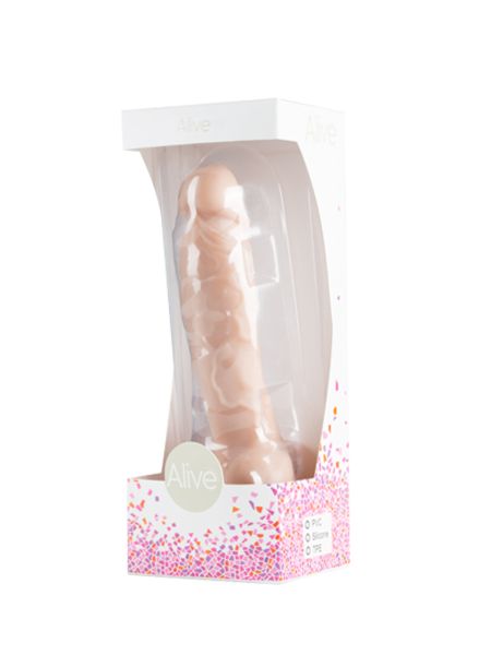 Członek penis dildo żyły jądra przyssawka sex 18cm