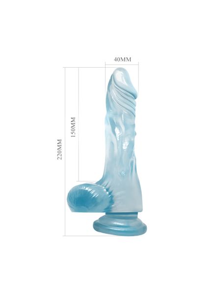 Członek żelowy z jądrami penis realistyczny 22cm - 5