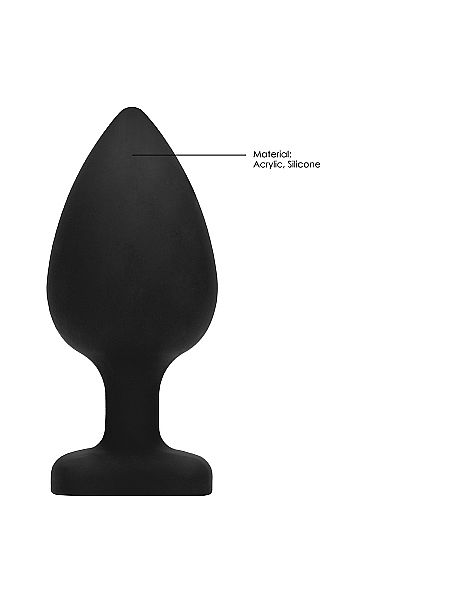 Diamond Heart Butt Plug - Extra Large - Black - 11