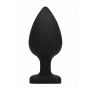 Diamond Heart Butt Plug - Extra Large - Black - 5