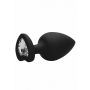 Diamond Heart Butt Plug - Extra Large - Black - 7