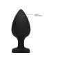 Diamond Heart Butt Plug - Extra Large - Black - 12