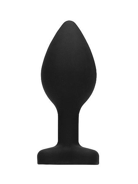 Czarny korek analny zatyczka plug z diamentem 8 cm - 4