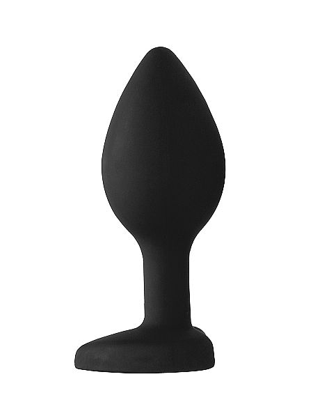 Czarny korek analny zatyczka plug z diamentem 8 cm - 5