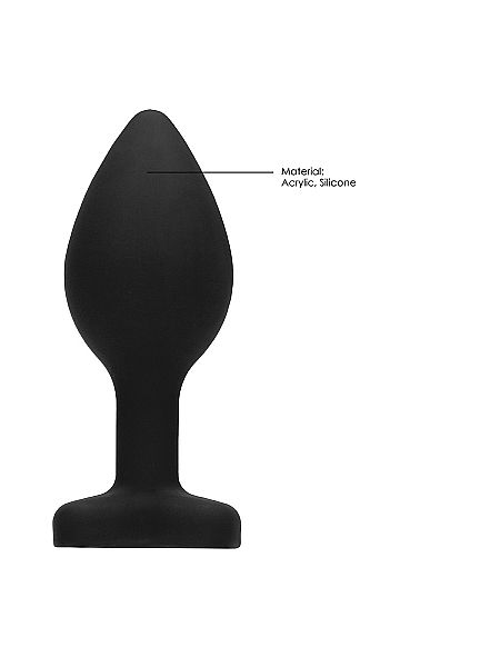 Czarny korek analny zatyczka plug z diamentem 8 cm - 11