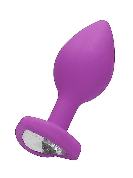 Diamond Heart Butt Plug - Large - Purple