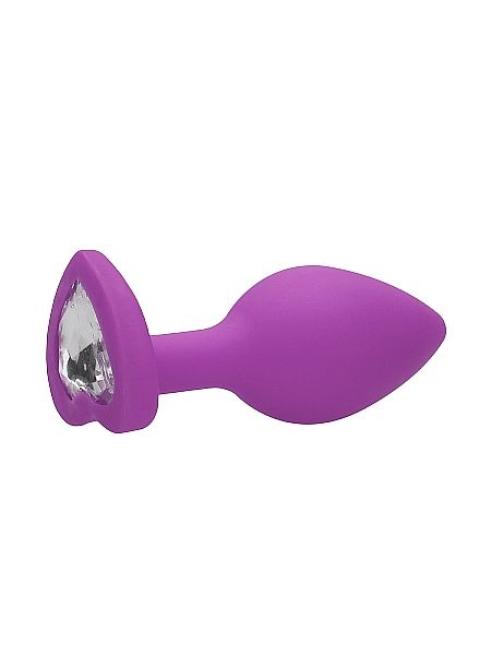 Diamond Heart Butt Plug - Large - Purple - 6