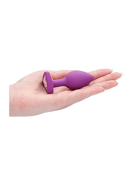 Diamond Heart Butt Plug - Large - Purple - 8