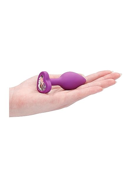 Diamond Heart Butt Plug - Large - Purple - 9