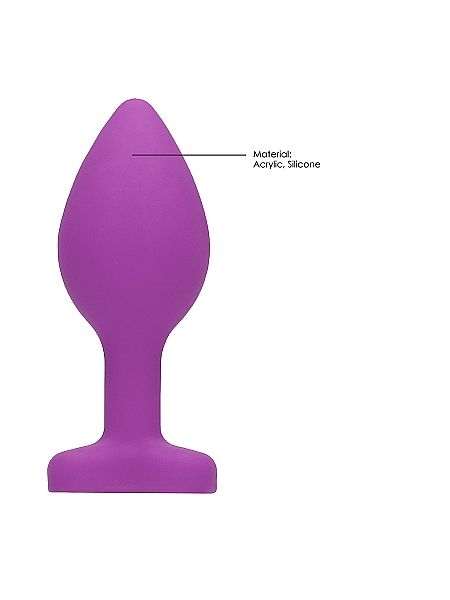 Diamond Heart Butt Plug - Large - Purple - 11