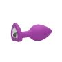 Diamond Heart Butt Plug - Large - Purple - 7