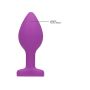 Diamond Heart Butt Plug - Large - Purple - 12