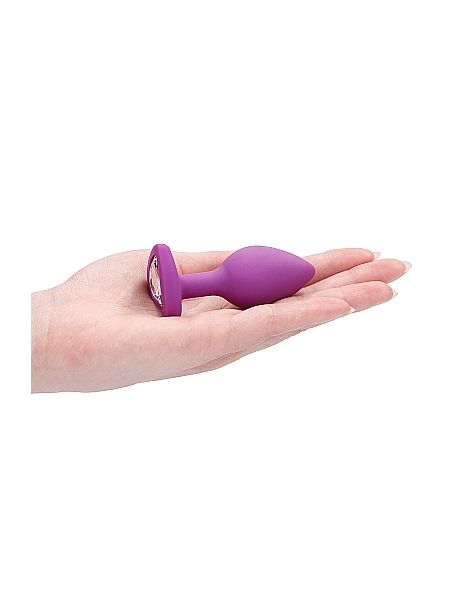 Diamond Heart Butt Plug - Regular - Purple - 8