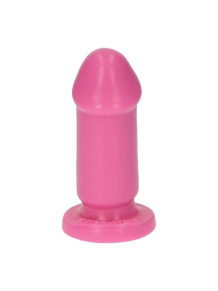 Różowe gumowe dildo gładkie z przyssawką 8 cm