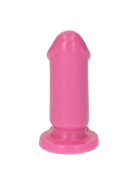 Różowe gumowe dildo gładkie z przyssawką 8 cm - 3