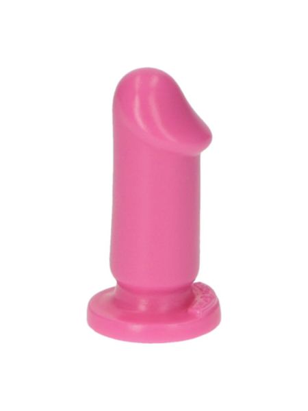 Różowe gumowe dildo gładkie z przyssawką 8 cm - 4