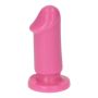 Różowe gumowe dildo gładkie z przyssawką 8 cm - 3