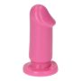 Różowe gumowe dildo gładkie z przyssawką 8 cm - 5