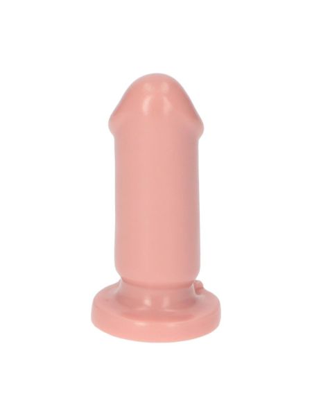 Cieliste gumowe dildo gładkie z przyssawką 8 cm - 3