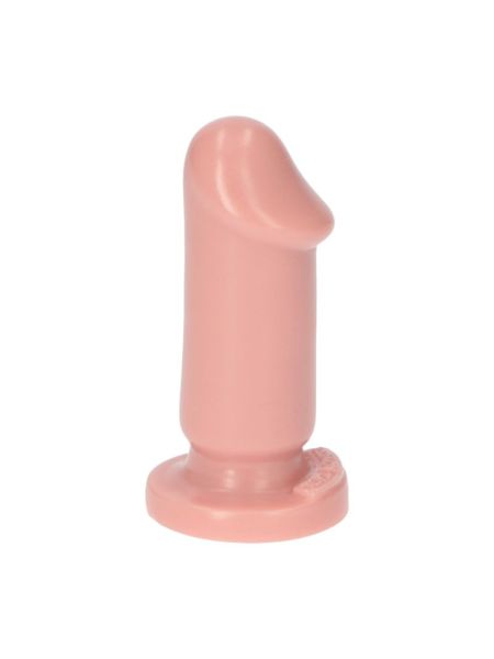 Cieliste gumowe dildo gładkie z przyssawką 8 cm - 4