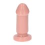 Cieliste gumowe dildo gładkie z przyssawką 8 cm - 2