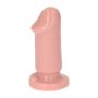 Cieliste gumowe dildo gładkie z przyssawką 8 cm - 3