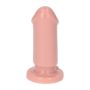 Cieliste gumowe dildo gładkie z przyssawką 8 cm - 4